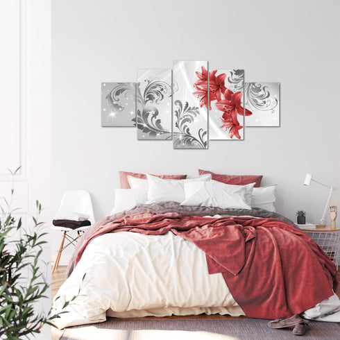Wandbilder Wohnzimmer XXL Blumen Lilien Moderne Bild Abstrakt